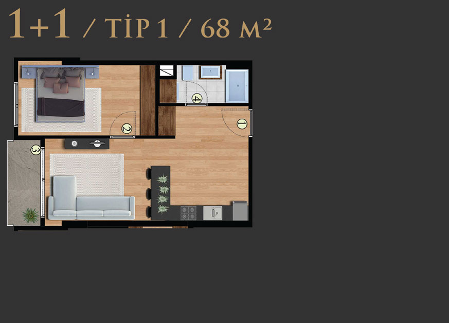 1+1 Daire Tip 1