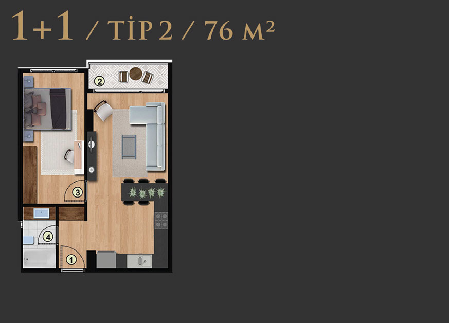 1+1 Daire Tip 2